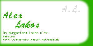alex lakos business card